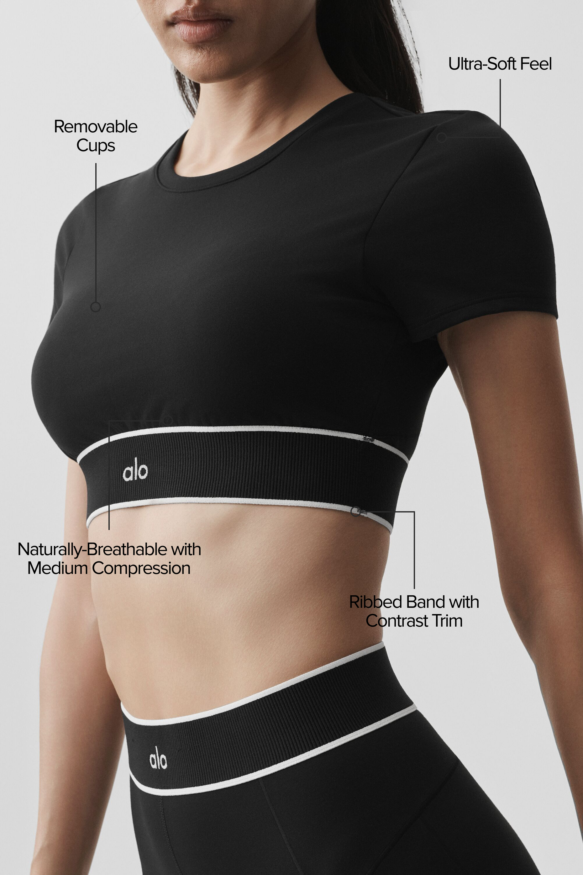 Brassière Manches Courtes ALO Softsculpt Amp It Up